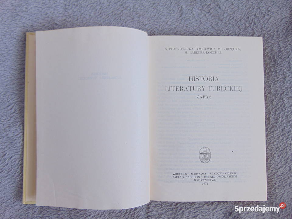 Historia Literatury Tureckiej Płaskowicka Książki naukowe i popularnonaukowe Lublin sprzedam
