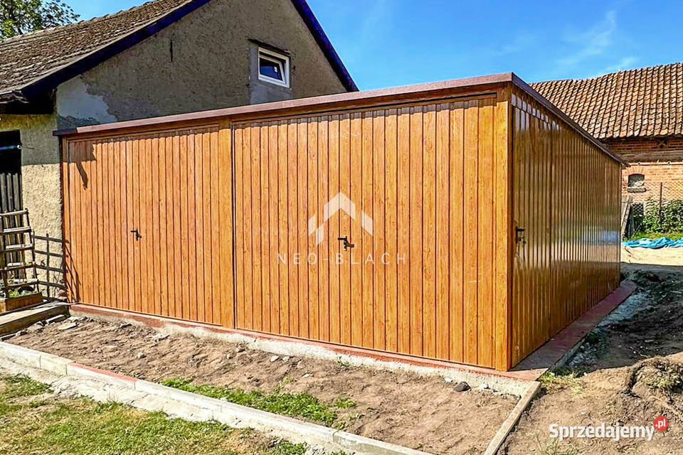 Garaż Blaszany 6x5m 2x Brama Uchylna Złoty Dąb Kłodzko