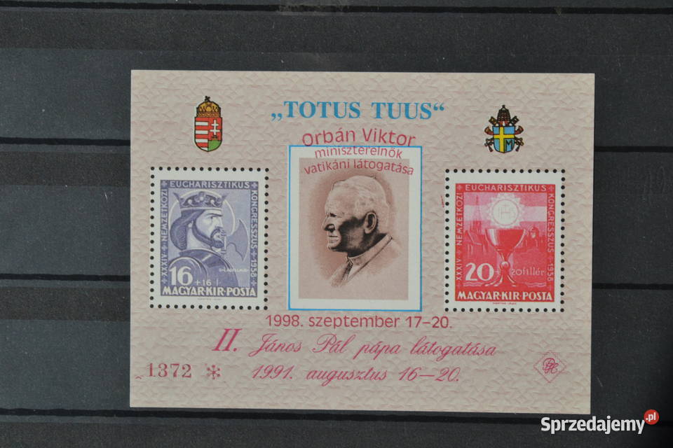 Znaczki Papież Jan Paweł II Węgry Bloki Sobótka