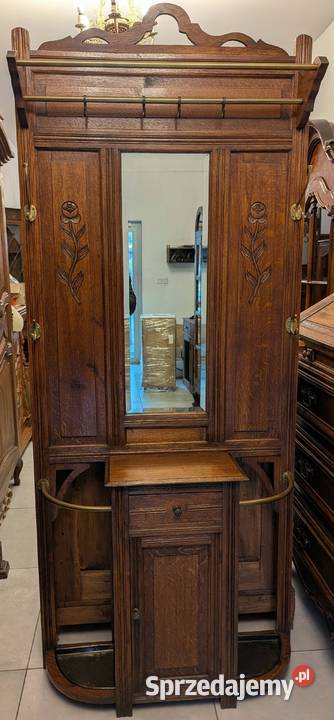 Piękna dębowa garderobawieszak secesyjnysklep Dąbrowa Górnicza sprzedam