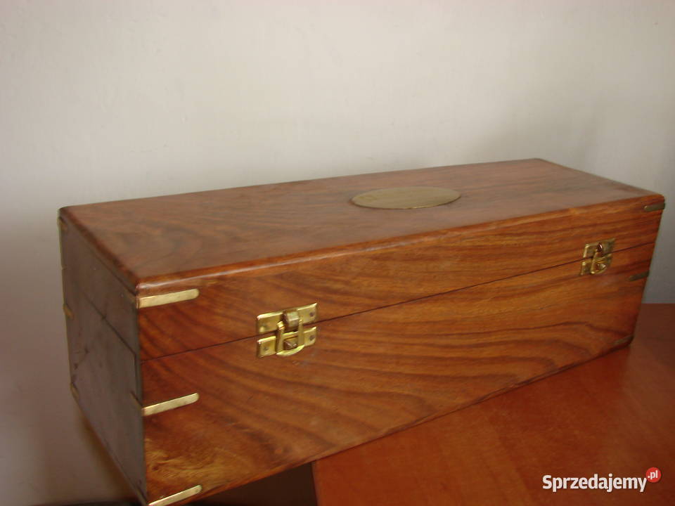 drewniane pudełko na butelke sprzedam