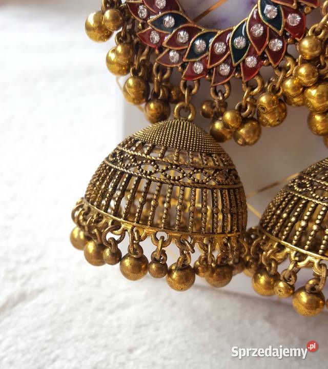 Kolczyki indyjskie pakistańskie jhumki duże Szczecin