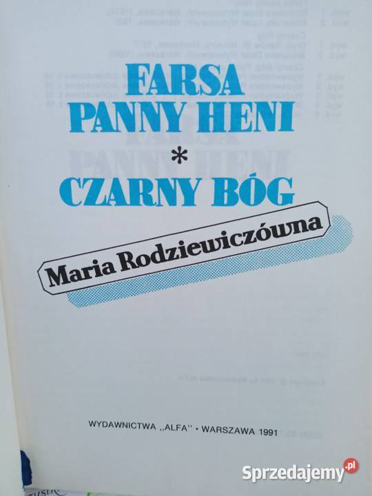 Farsa pani Heni Rodziewiczówny książki Warszawa
