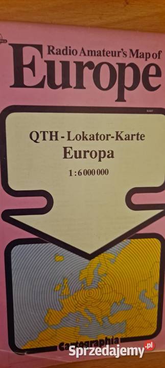 Mapa lokalizacyjna Europy Radioamatorów 1992 Kraków sprzedam