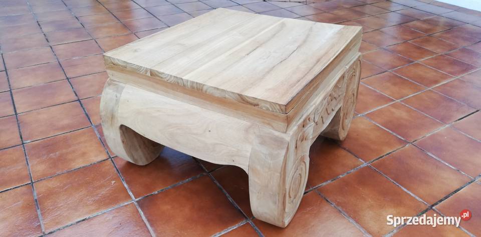 Stolik drewniany rzeźbiony kawowy loft indyjski mazowieckie Garwolin