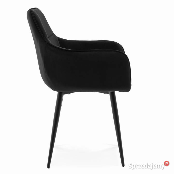 Czarne Krzesło Tapicerowane Quattro Wysyłka 24H Tarchały Małe