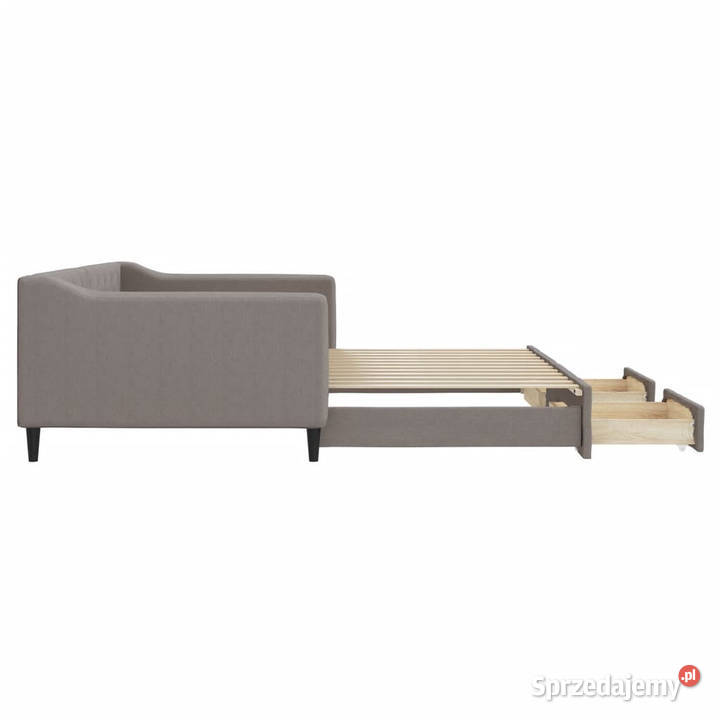 Sofa rozsuwana z szufladami taupe tkanina Warszawa