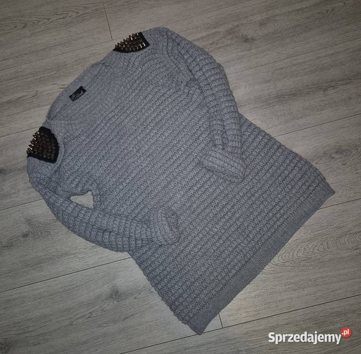 Sweter damski popielaty ćwieki 38M Bez wzoru łódzkie Łódź