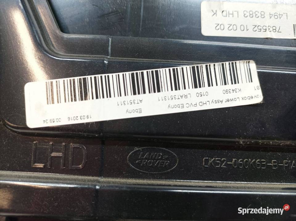 SCHOWEK PRAWY PASAŻERA DESKI L494 Land Rover osobowe