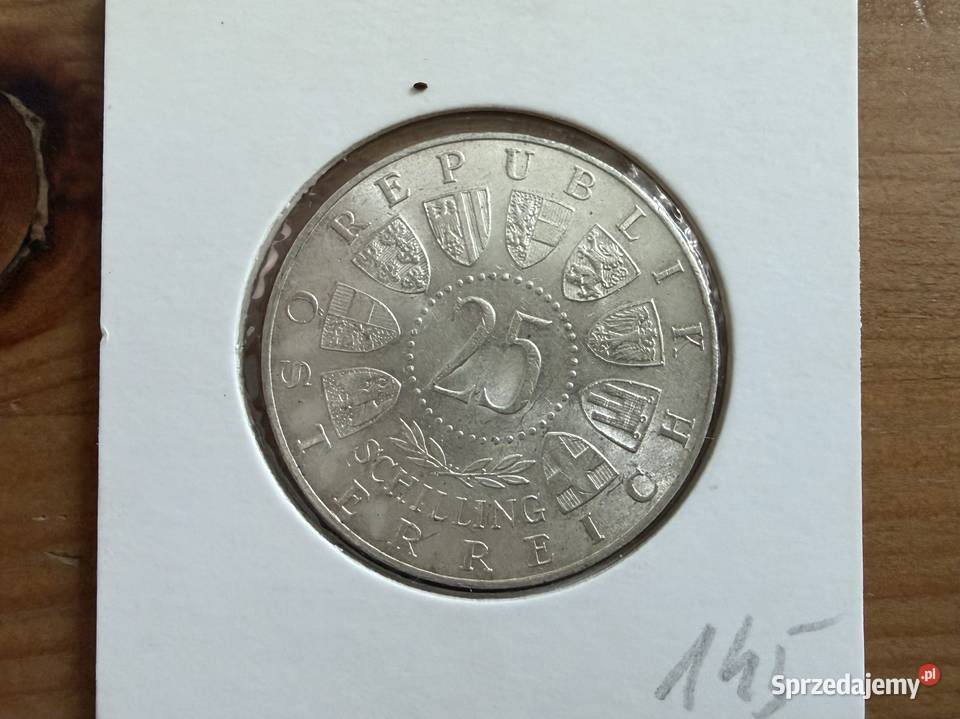 Moneta Austria 25 szylingów Ag 1958 r II śląskie Gliwice sprzedam