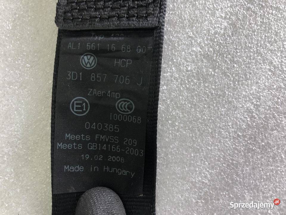 PAS BEZPIECZEŃSTWA PRAWY PRZÓD 3D0857706J VW sprzedam