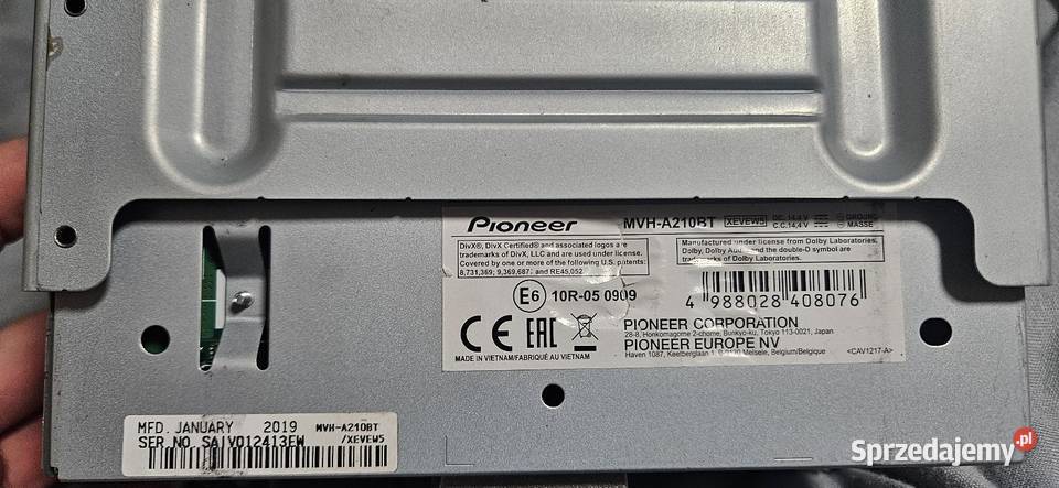 Radio Pioneer MVHA210BT Pozostałe Trzebinia