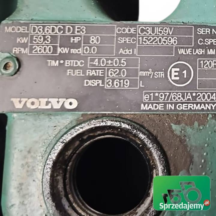 Silnik Volvo D36DC CE3 Deutz VOLVO L35B Wilkowo