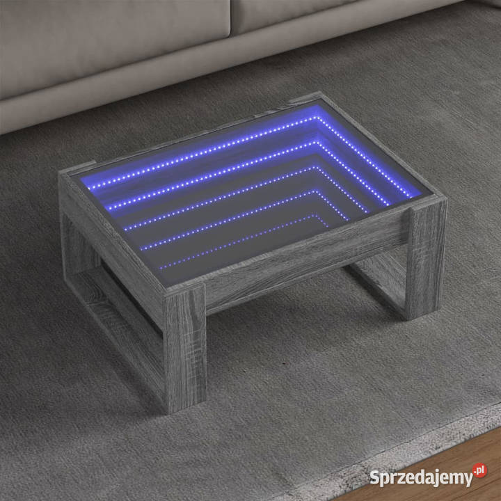 Stolik kawowy z LED Infinity szary dąb sonoma Warszawa