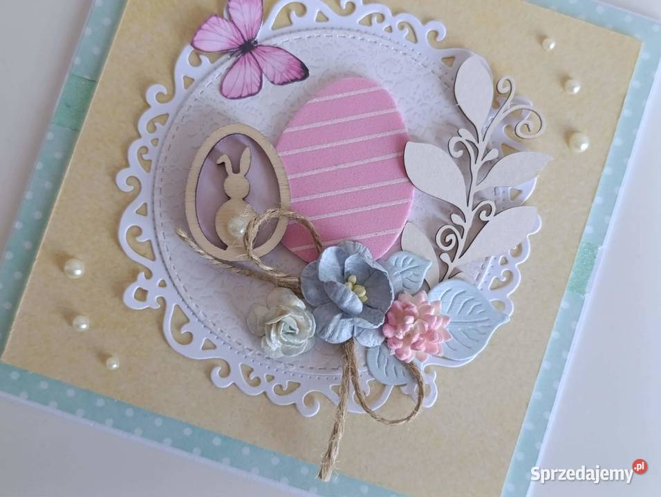 Kartka ręcznie robiona Świąteczna Wielkanoc 5 Rękodzieło Łódź