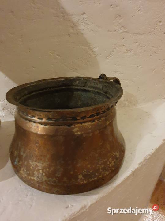 stary DZBANEK miedziany z uchwytem Lublin
