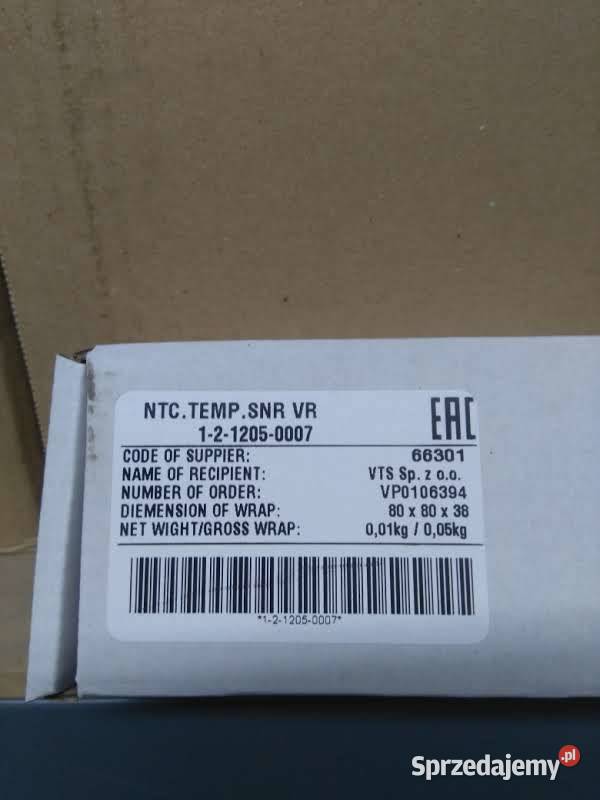 Czujnik Pomieszczeniowy NTC 1212051007 VTS mazowieckie Siedlce sprzedam