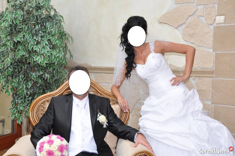 Przepiękna SUKNIA ŚLUBNA SWAROVSKI koronka Rydułtowy