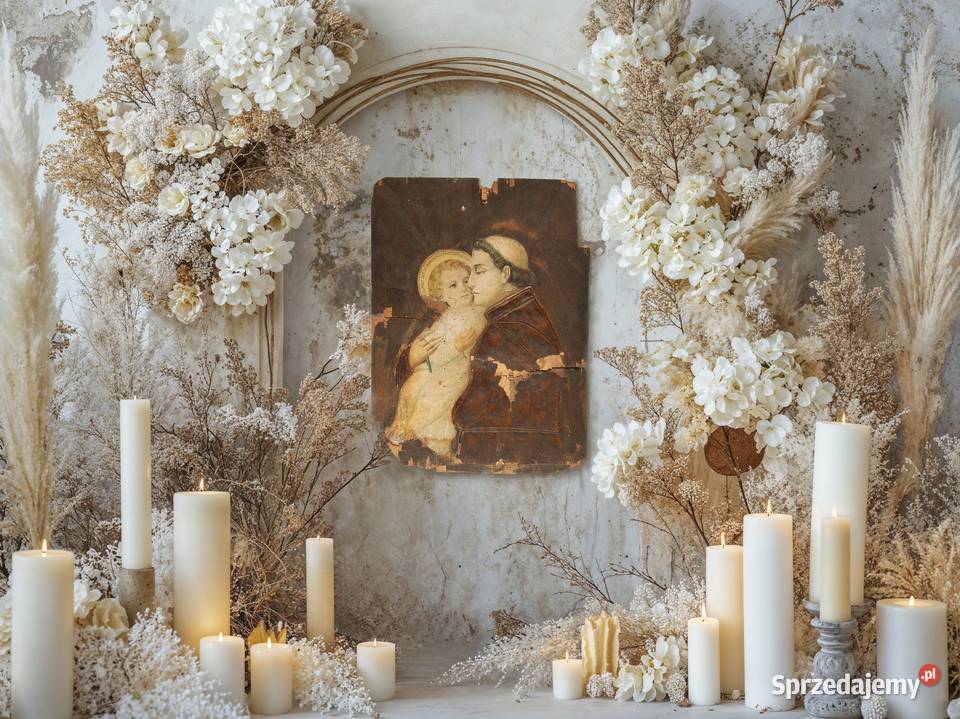 Św Antoni i Dzieciątko Jezus przedwojenny obraz lubelskie Lublin