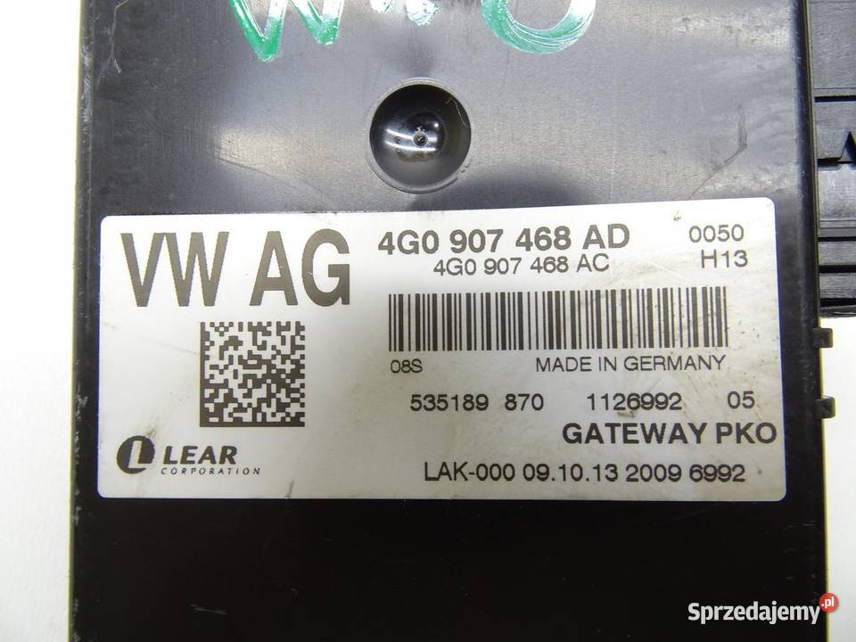 MODUŁ STEROWNIK GATEAWAY 4G0907468AD AUDI A6 C7 osobowe małopolskie