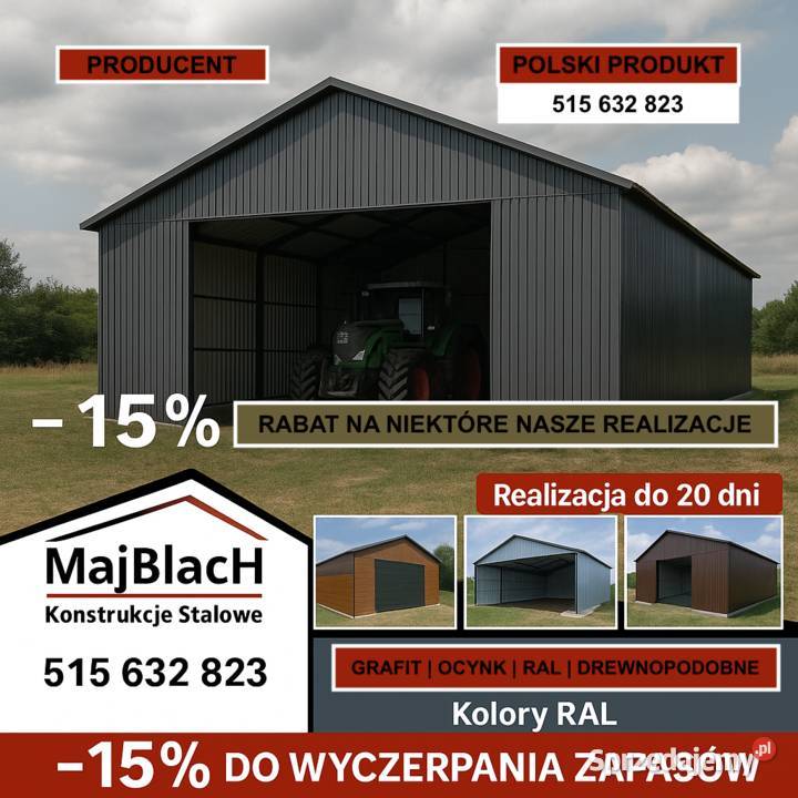 Ładny Garaż Blaszany Grafit Wiata Montaż Niskie Zgierz