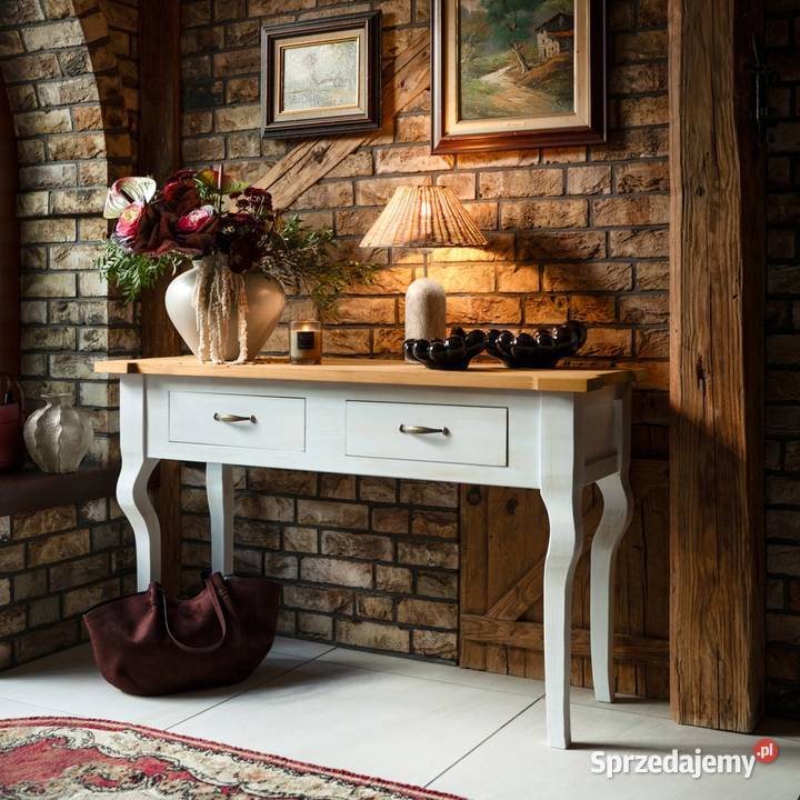 Biała konsola w ludwikowskim stylu LUD 20 Maków Podhalański
