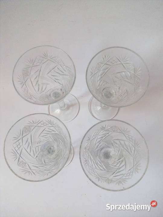 4 kryształowe kieliszki vintage PRL Częstochowa
