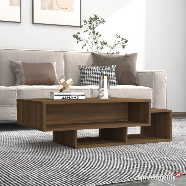 Stolik kawowy brązowy dąb 105x55x32 materiał Warszawa