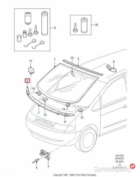 RÓG PODSZYBIE PRAWA STRONA FORD GALAXY 9400