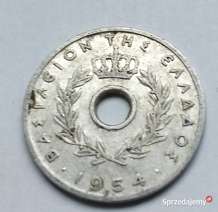 GRECJA10 LEPTA1954 r Z OTWOREM mazowieckie Legionowo sprzedam