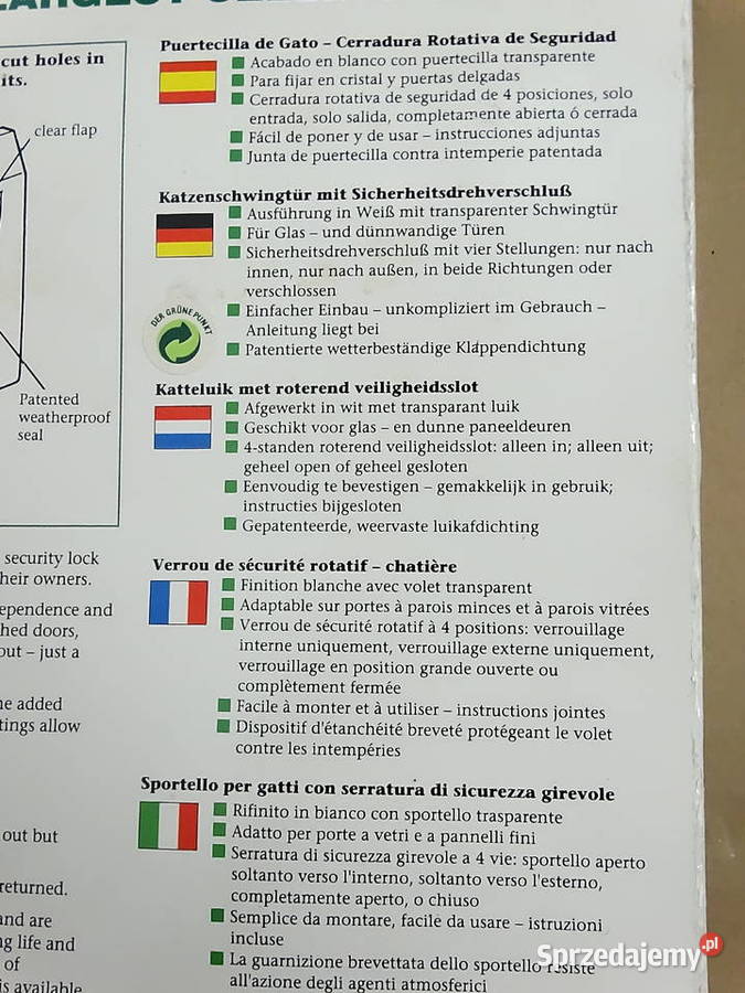 Nowe drzwiczki kota Staywell 19 klapka z zamkiem