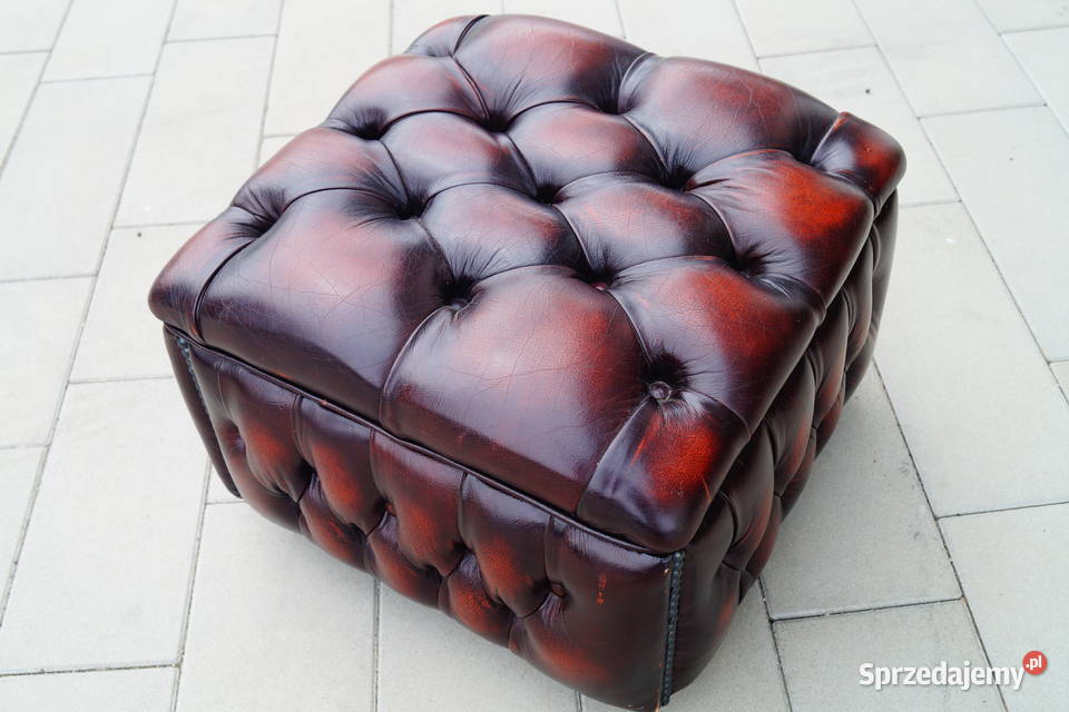 Pufka pufa skórzana Chesterfield otwierana skóra Gizałki