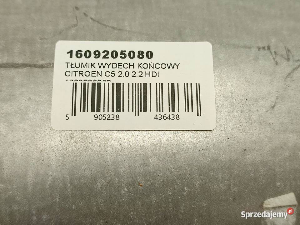 TŁUMIK WYDECH KOŃCOWY CITROEN C5 II RC 20 22 HDI Tłumiki