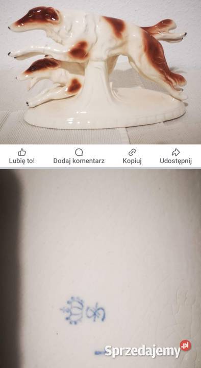 Porcelana TURYNGIA Figurka Psów BORSOJChart Pabianice