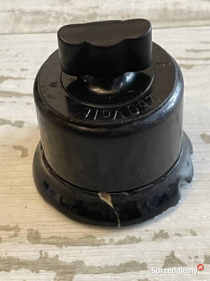 Stary włącznik bakelitowy porcelanowy Vintage Antyki Chudów