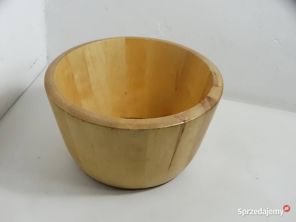 Solidna ciężka miska drewniana średnica 245 Boho Biłgoraj sprzedam