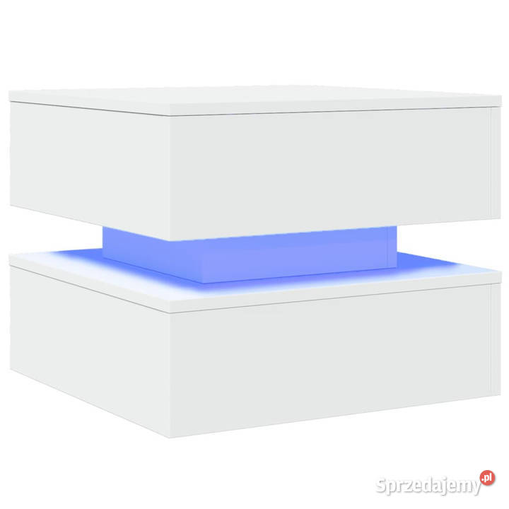 Stolik kawowy z oświetleniem LED biały 50x50x40 Stoły Warszawa