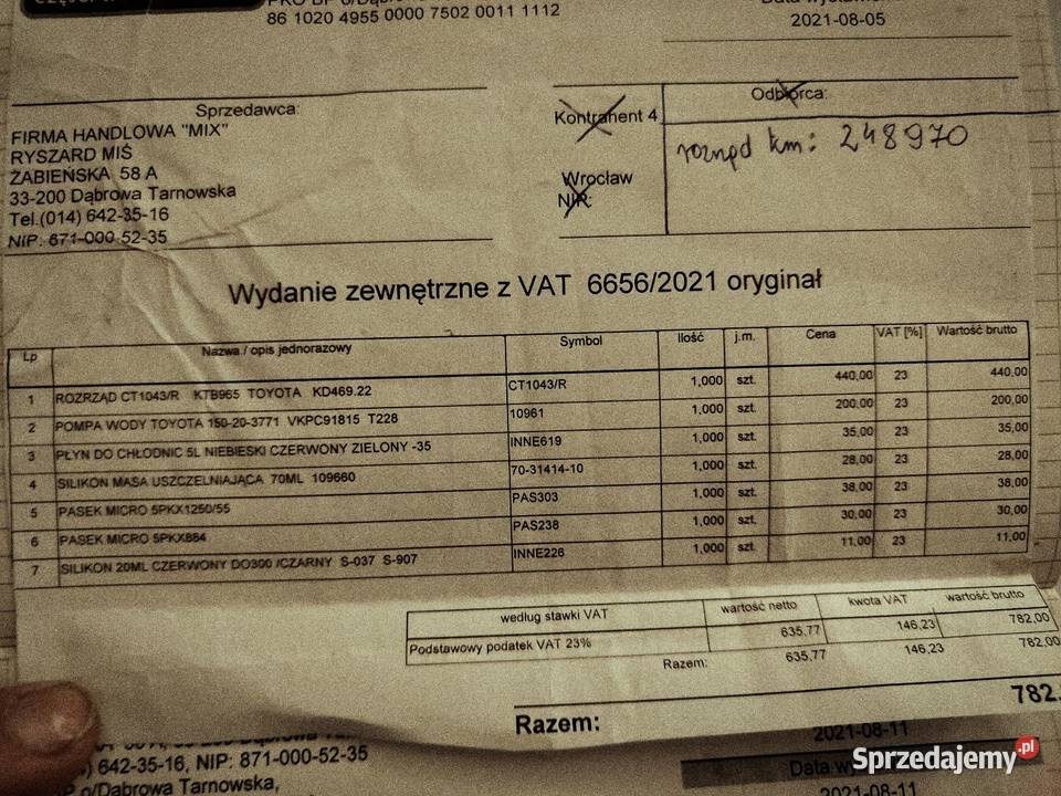 SPRZEDAMZAMINIE Toyota Corolla Verso manualna Dąbrowa Tarnowska
