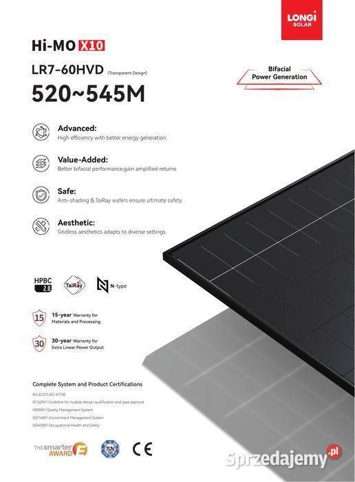 Moduł fotowoltaiczny LONGI 530W HiMO X10