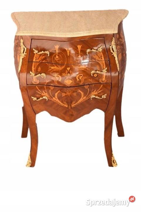 Piękna Drewniana Brzuchata Komoda Blat Marmur Kraków