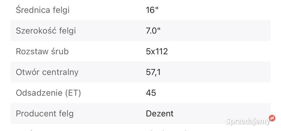 Alufelgi Dezent 5x112 R16 Żnin sprzedam