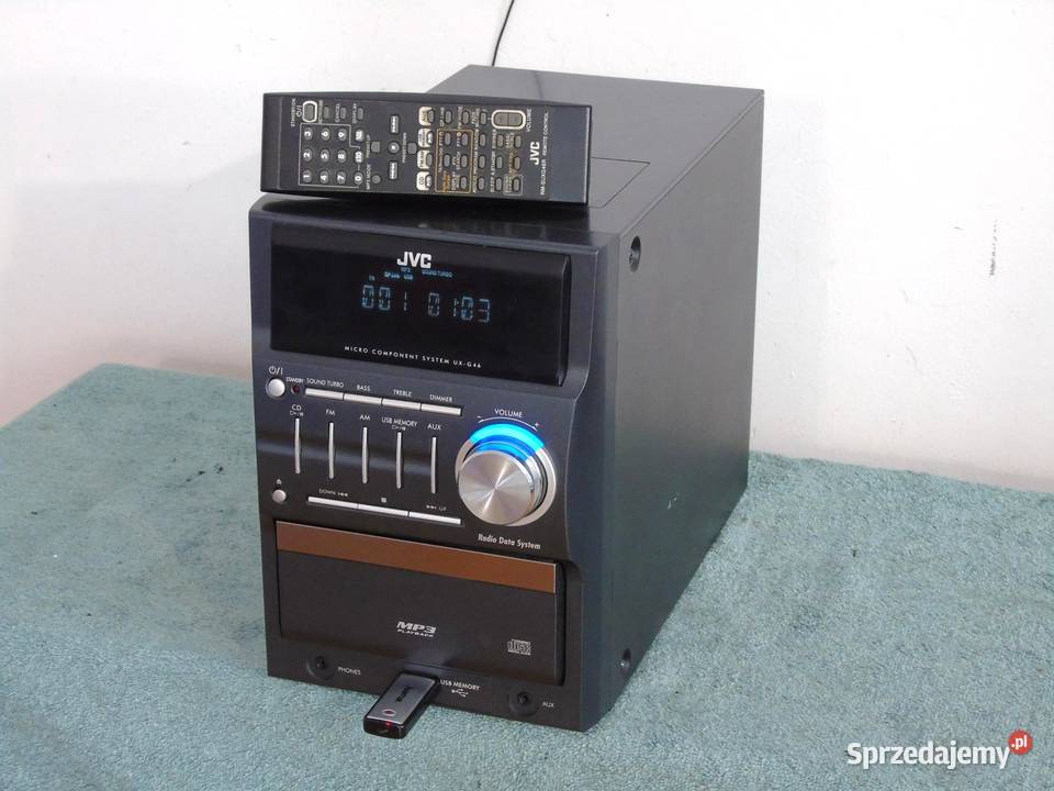 Wieża JVC pilot USB mp3 RDS AUX DOSTAWA Wieże i miniwieże Jasło