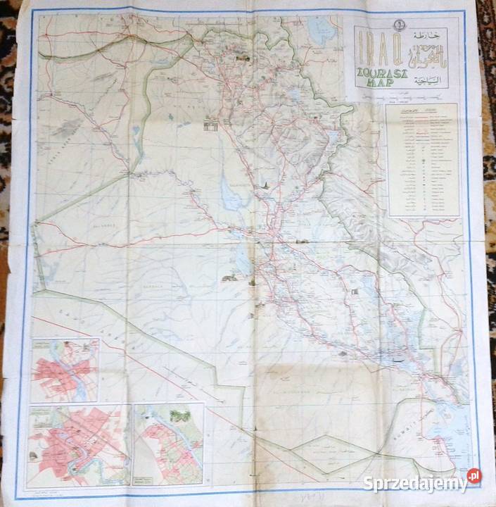 Irak oryginalna mapa Iraku z 1976 roku Chełm