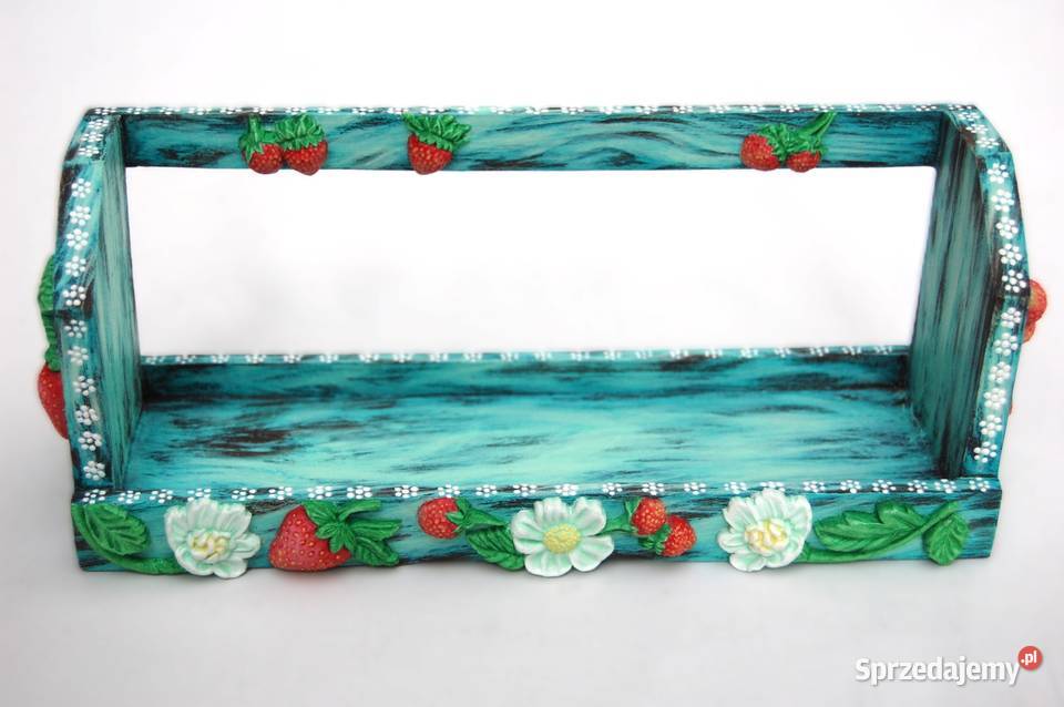 Drewniana półka na przyprawy ręcznie malowana Pozostałe Lublin