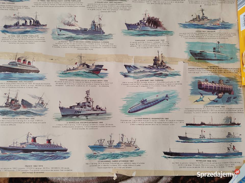 Francuski stary plakat historia marynarki Białystok