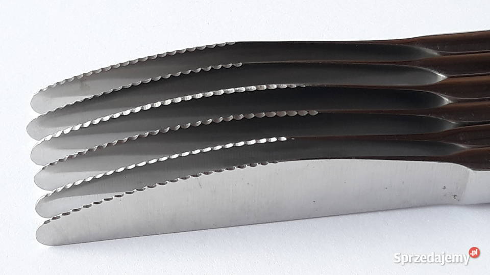 Noże obiadowe 4 RÓŻE Gerlach sztućce PRL Dąbrowa Górnicza