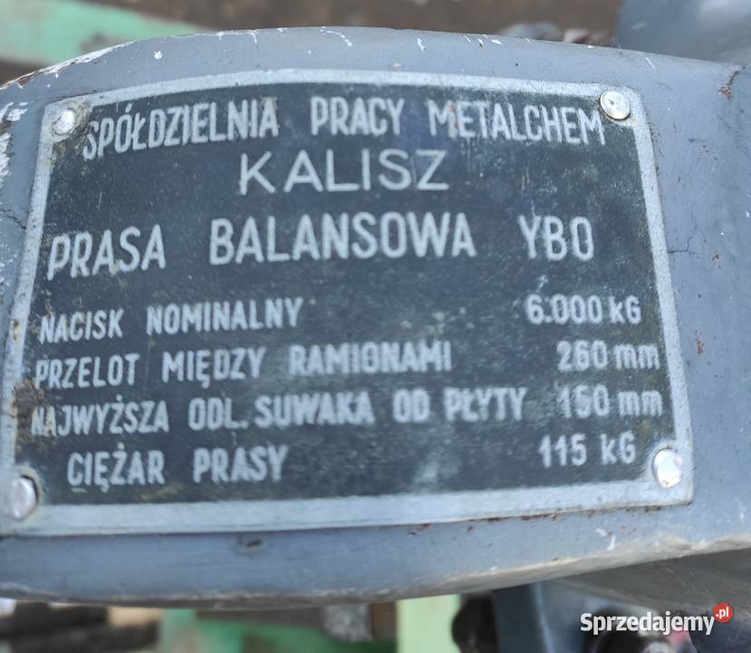 Prasa balansowa 6 ton warsztatowa Warszawa