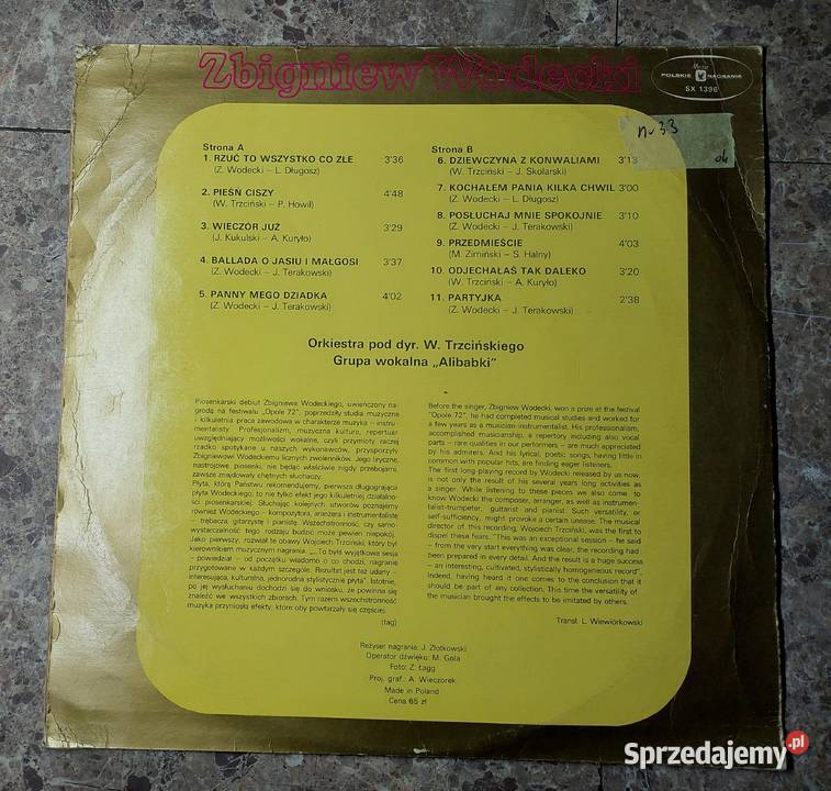 33 Płyta winylowa Zbigniew Wodecki debiut SX Tczew