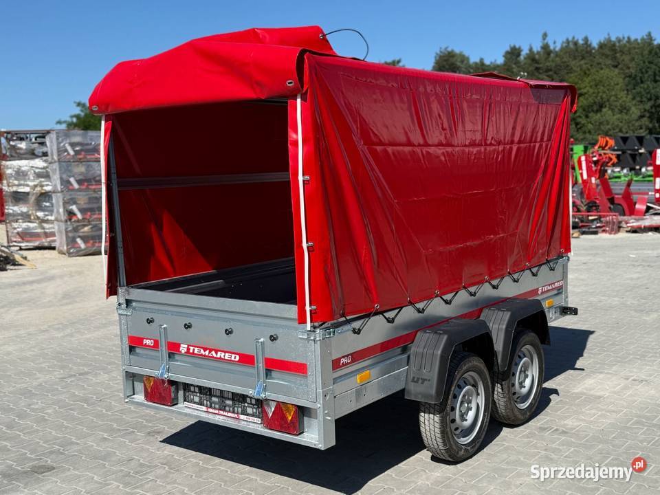 TEMARED PRO 26122 przyczepa dwuosiowa z plandeką Burtowe i plandeki Cegielsko sprzedam