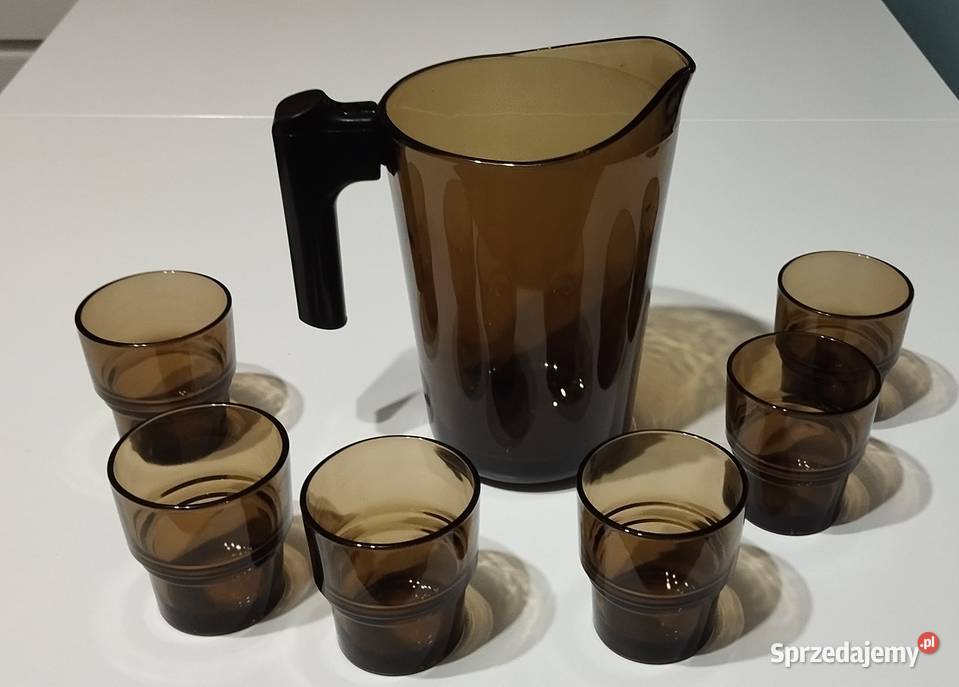 Dzbanek ciemne szkło Vereco małe szklanki Vereco Warszawa